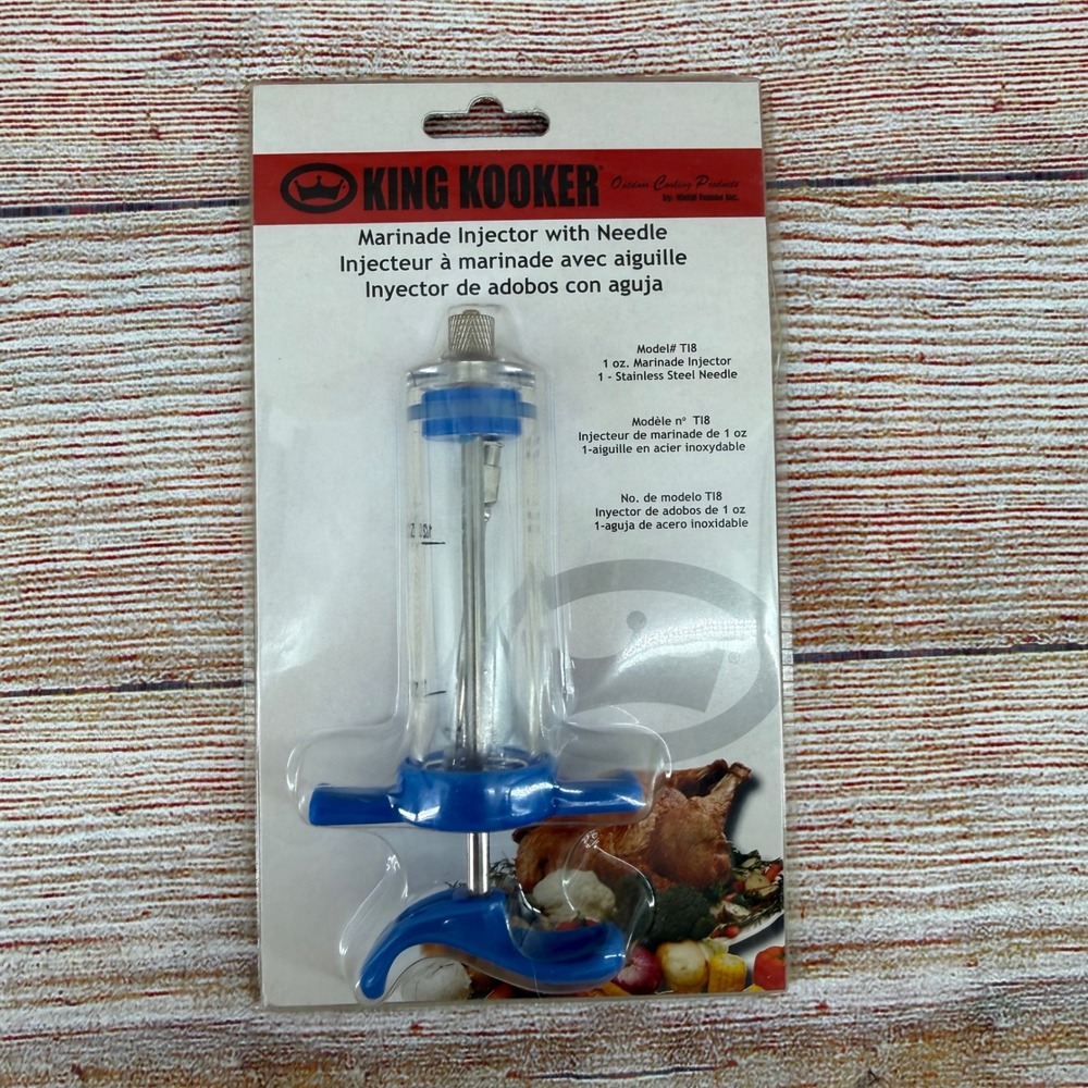 King Kooker Marinade Injector with Stainless Steel Needle Blue Model TI8 1 oz‎
